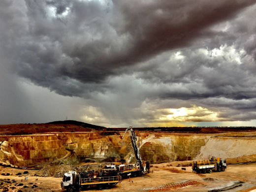 The magnificent view of a storm rolling in at our latest drill program 